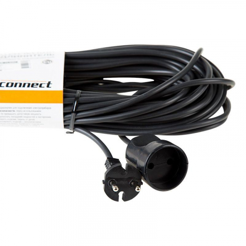 Удлинитель-шнур 1х10м без заземл. 6А IP20 1.3кВт ПВС 2х0.75 черн. PROCONNECT 11-7114 фото 2