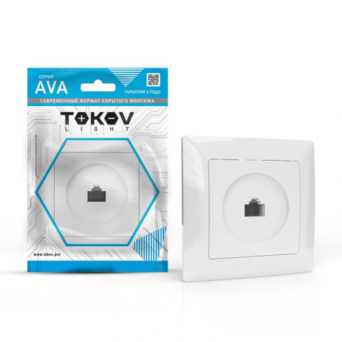 Розетка компьютерная 1-м СП AVA в сборе бел. TOKOV ELECTRIC TKL-AV-RC1-C01 Розетка компьютерная 1-м СП AVA в сборе бел. TOKOV ELECTRIC TKL-AV-RC1-C01