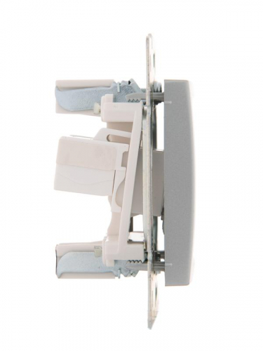 Розетка компьютерная 2-м СП Karina RJ45 механизм матов. серебр. LEZARD 707-4388-141 фото 2