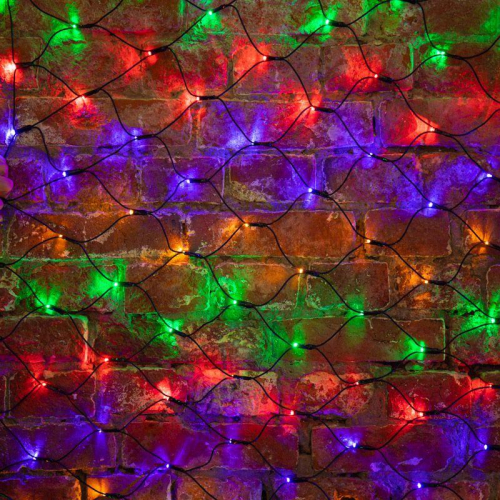 Гирлянда светодиодная "Сеть" 1х1.5м 160LED мультиколор 10Вт 220-240В IP65 с контроллером 8 режимов провод ПВХ черн. Neon-Night 215-119 фото 2 Гирлянда светодиодная "Сеть" 1х1.5м 160LED мультиколор 10Вт 220-240В IP65 с контроллером 8 режимов провод ПВХ черн. Neon-Night 215-119 фото 2