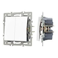Механизм выключателя двухклавишный непроходной SWT-MK02-PL-WH (250В 16А) Arlight 043724