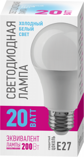 Лампа светодиодная 90 445 OLL-A60-20-230-6.5K-E27-PROMO 20Вт грушевидная 6500К E27 220-240В ОНЛАЙТ 90445 фото 2 Лампа светодиодная 90 445 OLL-A60-20-230-6.5K-E27-PROMO 20Вт грушевидная 6500К E27 220-240В ОНЛАЙТ 90445 фото 2