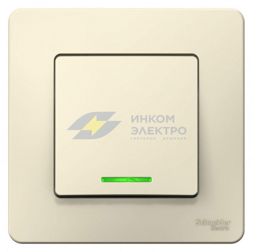 Выключатель 1-кл. СП Blanca 6А IP20 (сх. 1) 250В с подсветкой молочн. SchE BLNVS006112