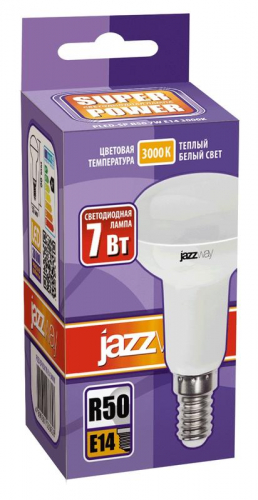 Лампа светодиодная PLED-SP 7Вт R50 3000К тепл. бел. E14 540лм 230В JazzWay 1033628 фото 2 Лампа светодиодная PLED-SP 7Вт R50 3000К тепл. бел. E14 540лм 230В JazzWay 1033628 фото 2