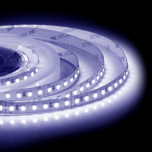 Лента светодиодная 24В 16Вт/м smd2835 120диод/м IP20 1500лм/м холод. бел. 6500К (уп.5м) Apeyron 00-343 Лента светодиодная 24В 16Вт/м smd2835 120диод/м IP20 1500лм/м холод. бел. 6500К (уп.5м) Apeyron 00-343