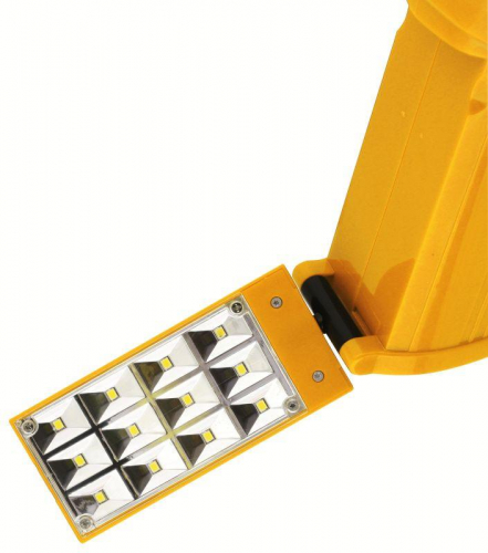 Фонарь аккумуляторный LED3819CSM 9LED + 12SMD 2 режима аккум. SLA 220В желт. Ultraflash 12860 фото 3