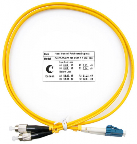Шнур оптический FOP(d)-9-LC-FC-1м duplex LC-FC 9/125см 1м LSZH Cabeus 7332c Шнур оптический FOP(d)-9-LC-FC-1м duplex LC-FC 9/125см 1м LSZH Cabeus 7332c