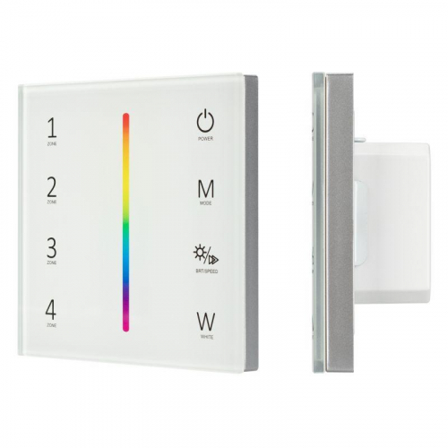 Панель Sens SMART-P45-RGBW White (230В 4 зоны 2.4G) (IP20 пластик) Arlight 028140 Панель Sens SMART-P45-RGBW White (230В 4 зоны 2.4G) (IP20 пластик) Arlight 028140