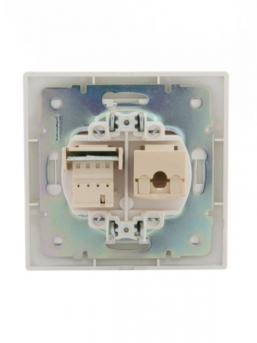 Розетка компьютерная + телефонная 2-м СП Mira RJ45 + RJ11 бел./бел. LEZARD 701-0202-143 фото 4 Розетка компьютерная + телефонная 2-м СП Mira RJ45 + RJ11 бел./бел. LEZARD 701-0202-143 фото 4