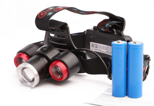 Фонарь налобный аккумуляторный LED5334 3.7В 3LED 5Вт фокус 2 ак. 4 реж. USB бокс черн. Ultraflash 15031 фото 4