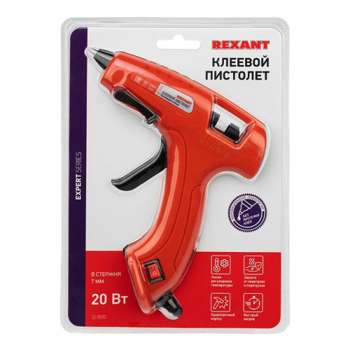 Пистолет клеевой 20Вт ЭКСПЕРТ (блист.) Rexant 12-1510 фото 5 Пистолет клеевой 20Вт ЭКСПЕРТ (блист.) Rexant 12-1510 фото 5