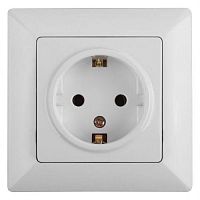 Розетка 1-м СП Solo 4-206-01 16А 250В IP20 2P+E Schuko с заземл. защ. шторки бел. Intro Б0053681