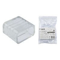 Зажим изолирующий UCW-Q220 K10 CLEAR 025 POLYBAG (заглушка) для светодиодной ленты 3528/2835 10мм прозр. (уп.25шт) Uniel 10973