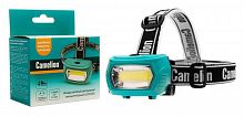 Фонарь налобный LED53410 аккум. 3.7В COB 3Вт 3 реж. 3 x AAA Type-C бокс зел. Camelion 15761