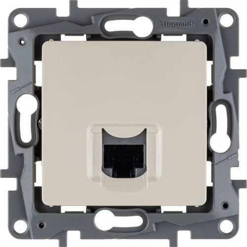 Розетка компьютерная 1-м СП Etika RJ45 кат.5E UTP IP20 механизм сл. кость IEK 672341 фото 2