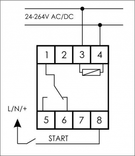 Реле времени PCS-517 16А 24-264В AC/DC 1 перекл. IP20 многофункц. цифр./индикация монтаж на DIN-рейке F&F EA02.001.015 фото 2