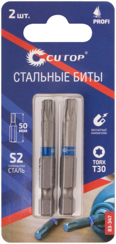 бита стальная Profi TORX T30 50мм (уп.2шт) Cutop 83-347 фото 3 бита стальная Profi TORX T30 50мм (уп.2шт) Cutop 83-347 фото 3
