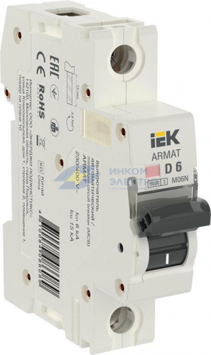 Выключатель автоматический 1п D 6А M06N ARMAT IEK AR-M06N-1-D006