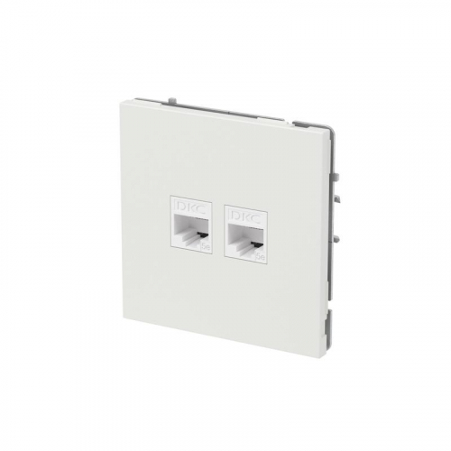 Розетка компьютерная 2-м KANT RJ45 кат.5E без шторки бел. песок DKC 7010664 фото 2