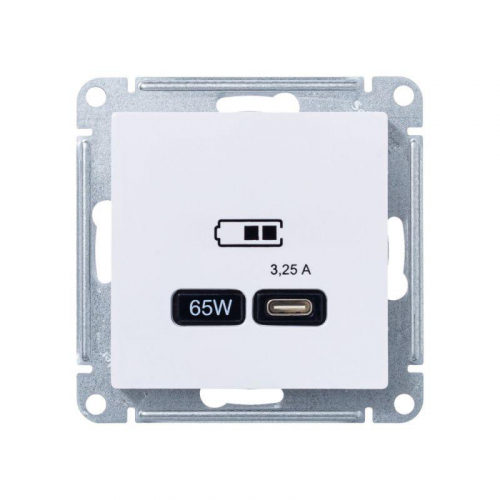 Розетка USB AtlasDesign тип C 65Вт высокоскор. ЗУ QC PD механизм лотос SE ATN001327 фото 3