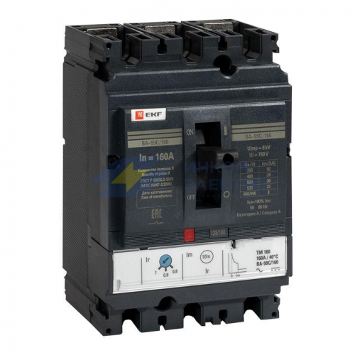 Выключатель автоматический 3п 160/25А 36кА ВА-99C Compact NS PROxima EKF mccb99C-160-25 Выключатель автоматический 3п 160/25А 36кА ВА-99C Compact NS PROxima EKF mccb99C-160-25