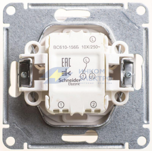 Механизм переключателя 1-кл. СП W59 Aqua 10А IP44 10AX бел. SchE VS610-156B-1-86 Механизм переключателя 1-кл. СП W59 Aqua 10А IP44 10AX бел. SchE VS610-156B-1-86