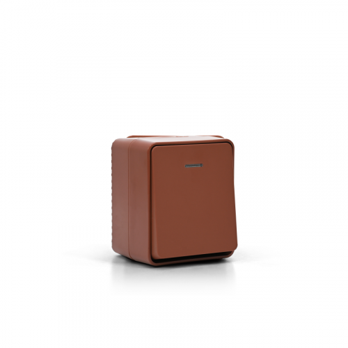 Выключатель 1-кл. ОП AtlasDesign PROFI IP54 10AX с подсветкой терракот. SE ATN547013 фото 2