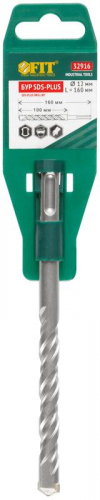 Бур по бетону SDS PLUS с двойн. резьбой 12х160мм FIT 32916 фото 3