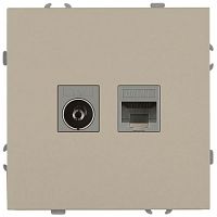 Розетка комбинированная СП Galaxy RJ45 + TV 16А IP20 250В шампань Эра Б0070782