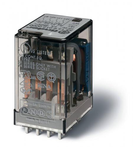 Реле миниатюрное общего назначения PCB 4CO 7А AgNi FINDER 551490240000 Реле миниатюрное общего назначения PCB 4CO 7А AgNi FINDER 551490240000