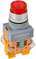 Кнопка D7-11DNZS d22мм 1НО+1НЗ с подсветкой и фиксацией красн. GENERICA BBT50-11DNZS-3-11-K04-G