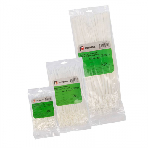 Хомут нейлоновый КСО 5х300 бел. (уп.100шт) Fortisflex 90334 фото 5