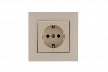 Розетка 1-м Karea RIZZ с заземл. крем Makel 88010028