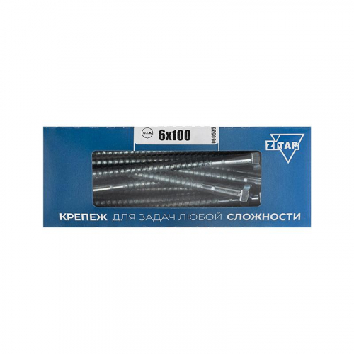 Болт сантехнический 6х100 DIN 571 оцинк. (уп.30шт) Tech-Krep/Zitar 126552 Болт сантехнический 6х100 DIN 571 оцинк. (уп.30шт) Tech-Krep/Zitar 126552