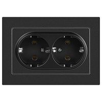 Розетка 2-м СП Accent 6-205-07 16А IP20 250В 2P+E Schuko AL/CU графит Intro Б0063496