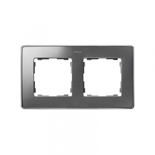 Рамка 2-м Simon82 Detail холодный алюм.; основание хром Simon 8201620-093 Рамка 2-м Simon82 Detail холодный алюм.; основание хром Simon 8201620-093