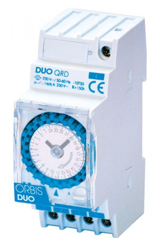 Реле времени модульное суточное DUO QRD шаг 30мин с рез. ORBIS OB292032 Реле времени модульное суточное DUO QRD шаг 30мин с рез. ORBIS OB292032