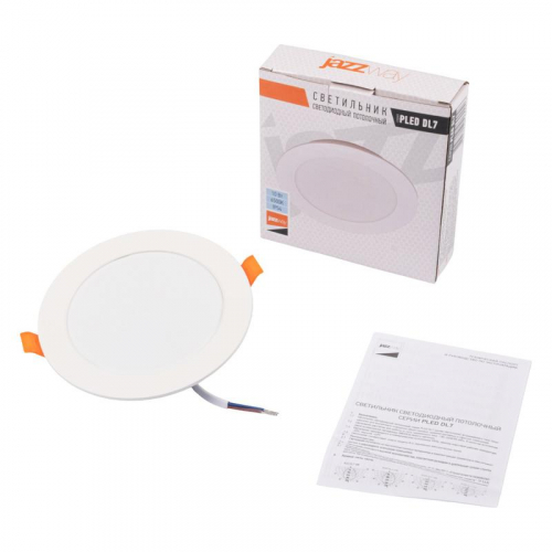 Светильник светодиодный PLED DL7 10Вт 6500К IP54 850лм WH встраив. бел. Pro JazzWay 5069046 фото 4 Светильник светодиодный PLED DL7 WH 10Вт 6500К IP54 850лм встраив. бел. JazzWay 5069046 фото 4