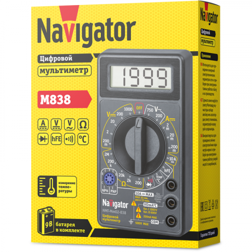 Мультиметр 82 432 NMT-Mm02-838 (838) Navigator 82432 фото 2 Мультиметр 82 432 NMT-Mm02-838 (838) Navigator 82432 фото 2