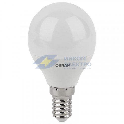 Лампа светодиодная LED Antibacterial P 5.5Вт шар матовая 2700К тепл. бел. E14 470лм 220-240В угол пучка 200град. бактерицидн. покрыт. (замена 50Вт) OSRAM 4058075561571