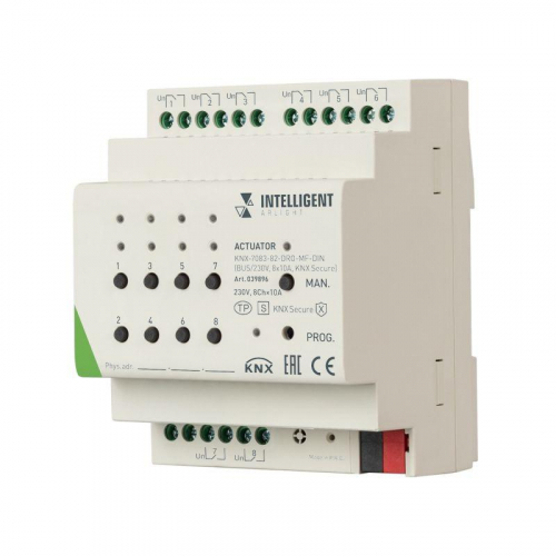 Актуатор KNX-7083-82-DRO-MF-DIN (BUS/230В 8х10А KNX Secure) IP20 пластик INTELLIGENT ARLIGHT 039896 Актуатор KNX-7083-82-DRO-MF-DIN (BUS/230В 8х10А KNX Secure) IP20 пластик INTELLIGENT ARLIGHT 039896