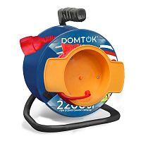 Удлинитель на катушке 1х40м без заземл. 10А IP20 2.2кВт с выносн. розеткой ПВС 2х1 DOMTOK 2429