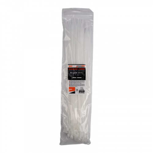 Хомут кабельный (стяжка) PCT 4.8х400-100WH 4.8х400 PA6.6 бел. (уп.100шт) JazzWay 5054097 фото 3