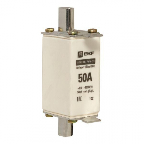 Вставка плавкая ППН-33 100/50А 50кА габарит 00C PROxima EKF fus-33/100/50