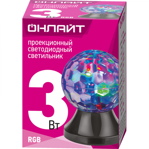 Светильник светодиодный проекционный 61 981 OLF-DISCO02-3-230-RGB-BL ОНЛАЙТ 61981 фото 3 Светильник светодиодный проекционный 61 981 OLF-DISCO02-3-230-RGB-BL ОНЛАЙТ 61981 фото 3