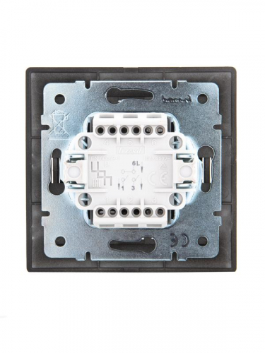 Выключатель 2-кл. 1п СП Mira 10А IP20 со вставкой черн. бархат LEZARD 701-4242-101 фото 4 Выключатель 2-кл. 1п СП Mira 10А IP20 со вставкой черн. бархат LEZARD 701-4242-101 фото 4