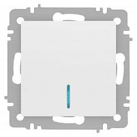Выключатель 1-кл. СП Accent 6-102-01М 10А IP20 250В с подсветкой AL/CU бел. матов. Intro Б0063466