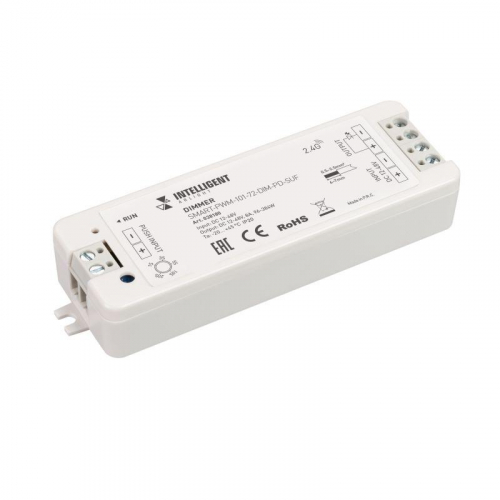 Диммер SMART-PWM-101-72-DIM-PD-SUF (12-48В 1х8А SS 2.4G) (IP20 пластик) INTELLIGENT ARLIGHT 038180 Диммер SMART-PWM-101-72-DIM-PD-SUF (12-48В 1х8А SS 2.4G) (IP20 пластик) INTELLIGENT ARLIGHT 038180