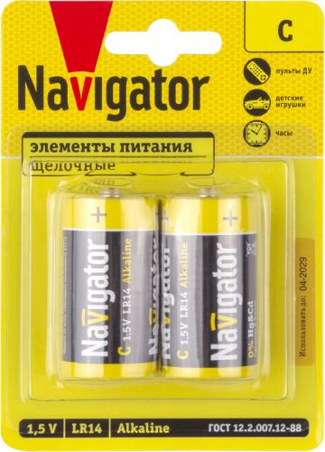 Элемент питания алкалиновый 93 995 NBT-NPE-LR14-BP2 NAVIGATOR 93995 Элемент питания алкалиновый 93 995 NBT-NPE-LR14-BP2 NAVIGATOR 93995