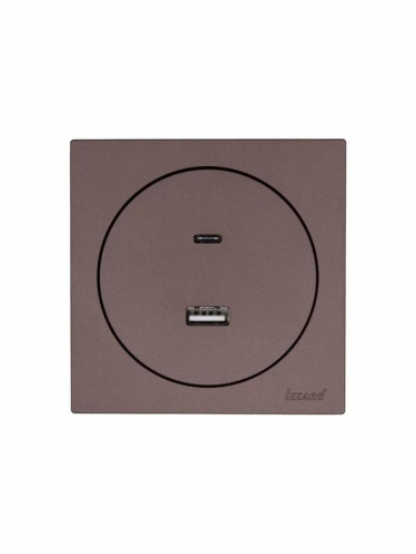 Розетка 1-м СП OSEN TC+ USB разъем механизм шоколад LEZARD 743-7388-192TC фото 3